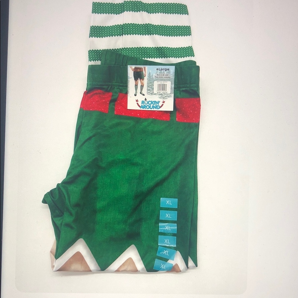 Elf Pants - Green/Red Halloween Costume Halloween Pant